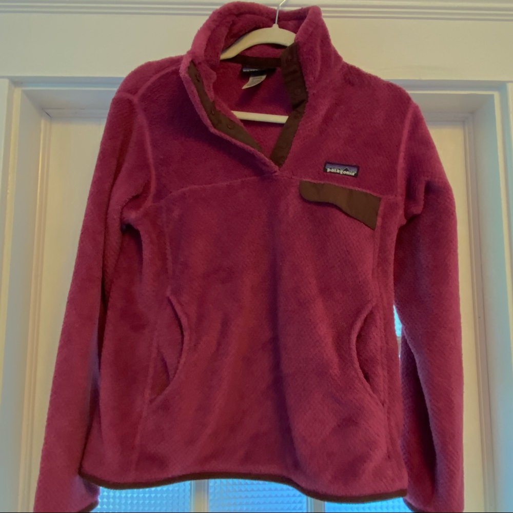 Patagonia snap Fleece Pullover Pink Size Small